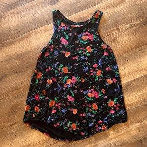 Old Navy Black Luxe Floral Tank